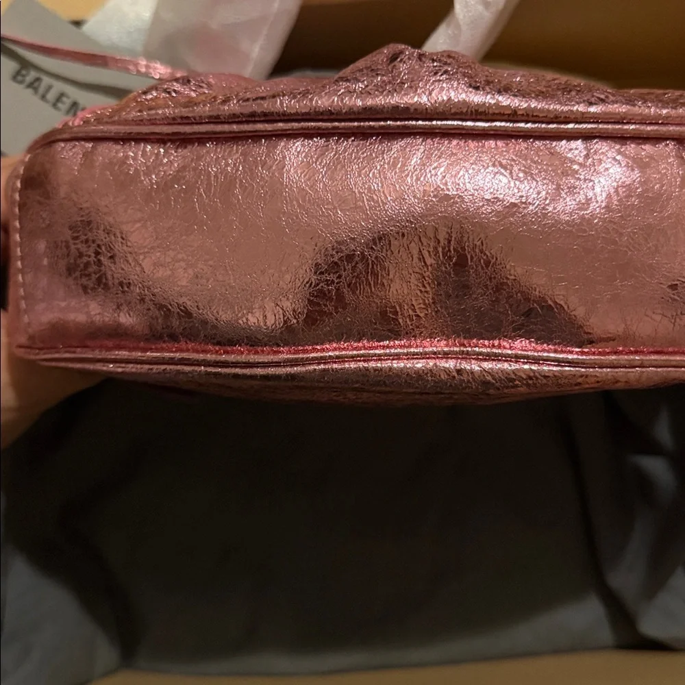 Balenciaga Pink Le Cagole Xs Shoulder Bag Metallized With Rhinestones - Picture 15 of 15